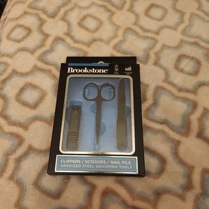 Brookstone anodized steel grooming tools (clippers/sissors/nail file)